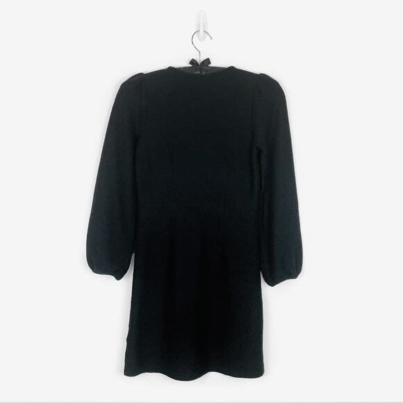 Madewell Balloon Sleeve Mini Dress Extra Small Black Cotton Minimalist Office - Picture 4 of 13